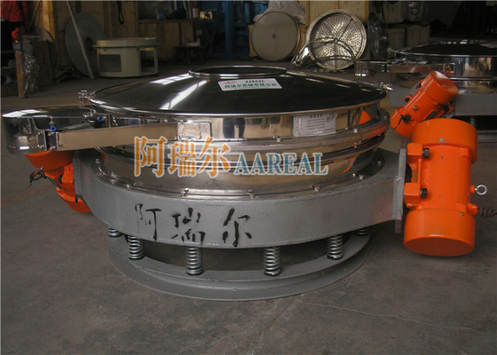 Acero inoxidable 1200 mm de cubierta única de dióxido de titanio tamiz de vibración de flujo a través para el dióxido de titanio rociado con teflón en el interior