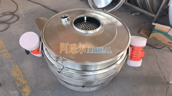 Alto rendimiento de acero inoxidable de 400 mm ~ 1500 mm 304 de bajo perfil de flujo a través del separador pantalla vibratoria en línea para el material de la batería de litio revestido con carburo de teflón